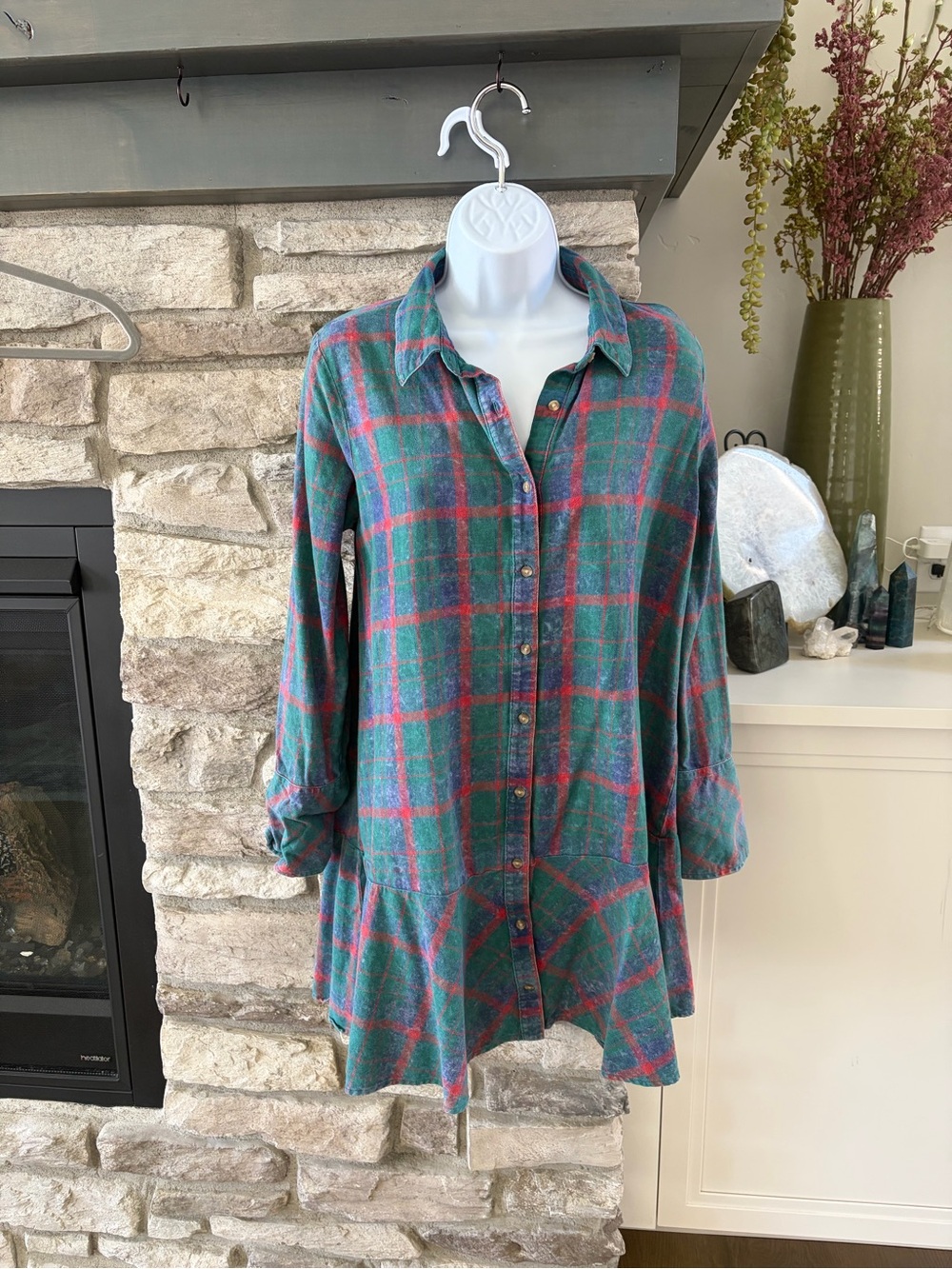 Button Up Plaid Dress